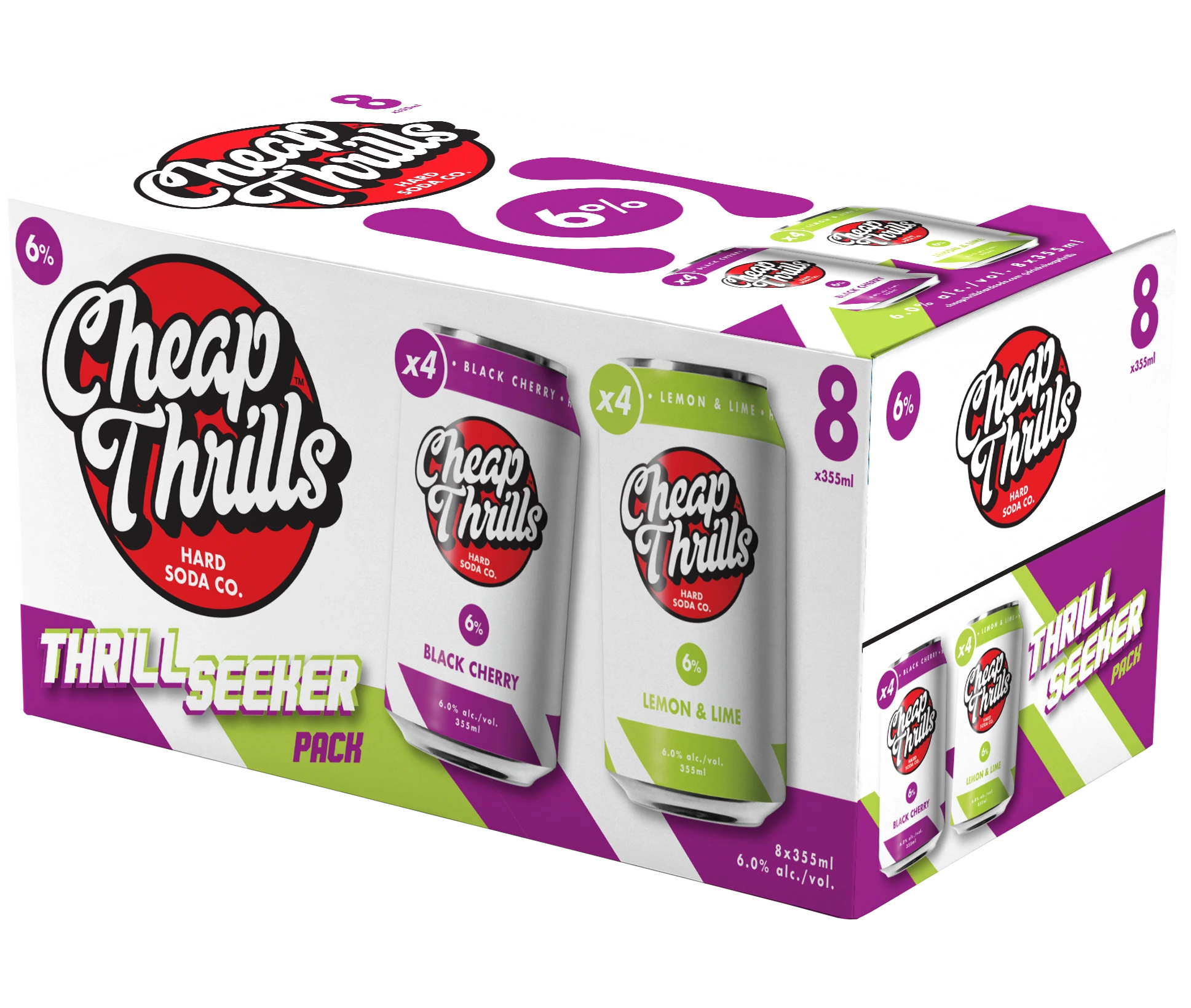 CHEAP THRILLS HARD SODA THRILL SEEKER MIXER 473ML 8PK CAN
