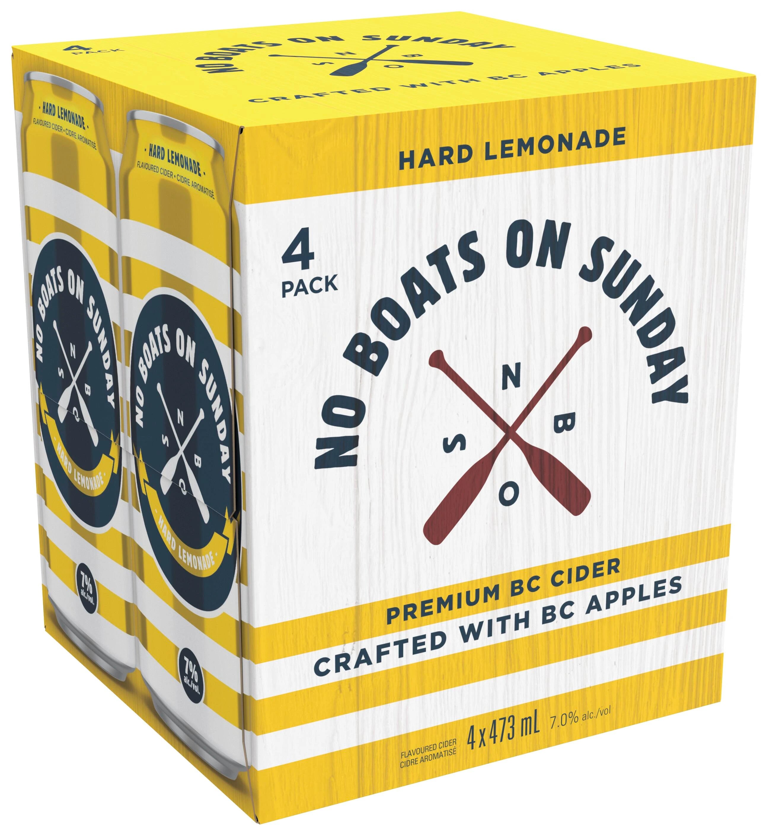 NO BOATS ON SUNDAY HARD LEMONADE CIDER 473ML 4PK CAN