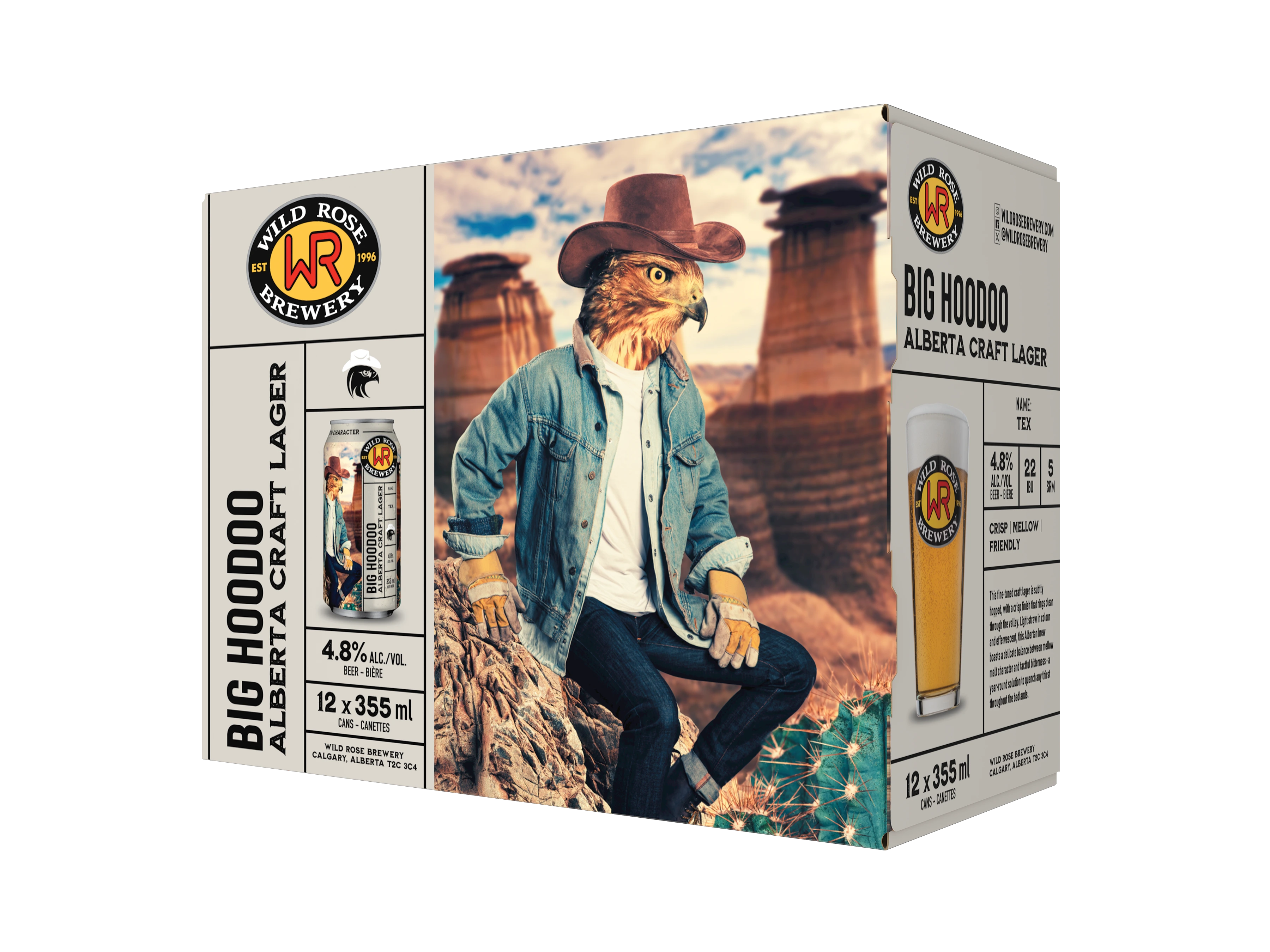 WILD ROSE BIG HOODOO LAGER 355ML 12PK CAN