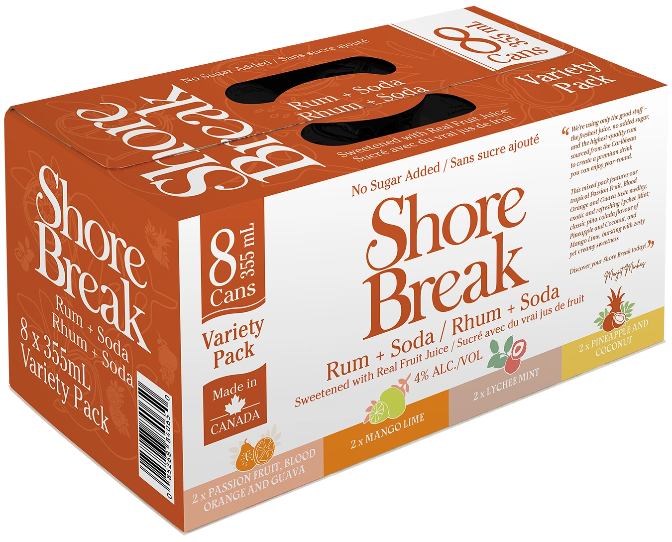 SHORE BREAK RUM & SODA VARIETY PACK 355ML 8PK CAN