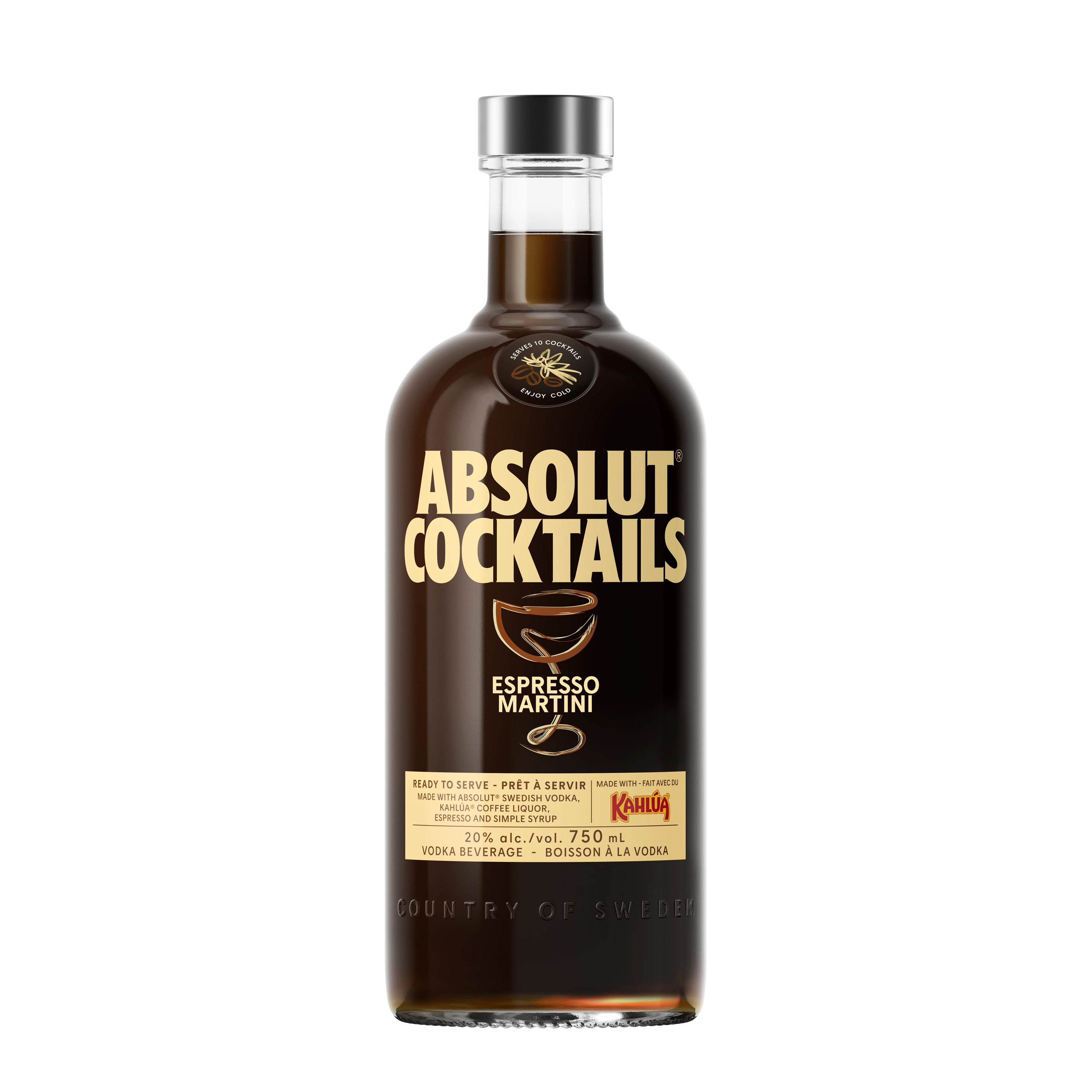 ABSOLUT COCKTAILS ESPRESSO MARTINI 750ML