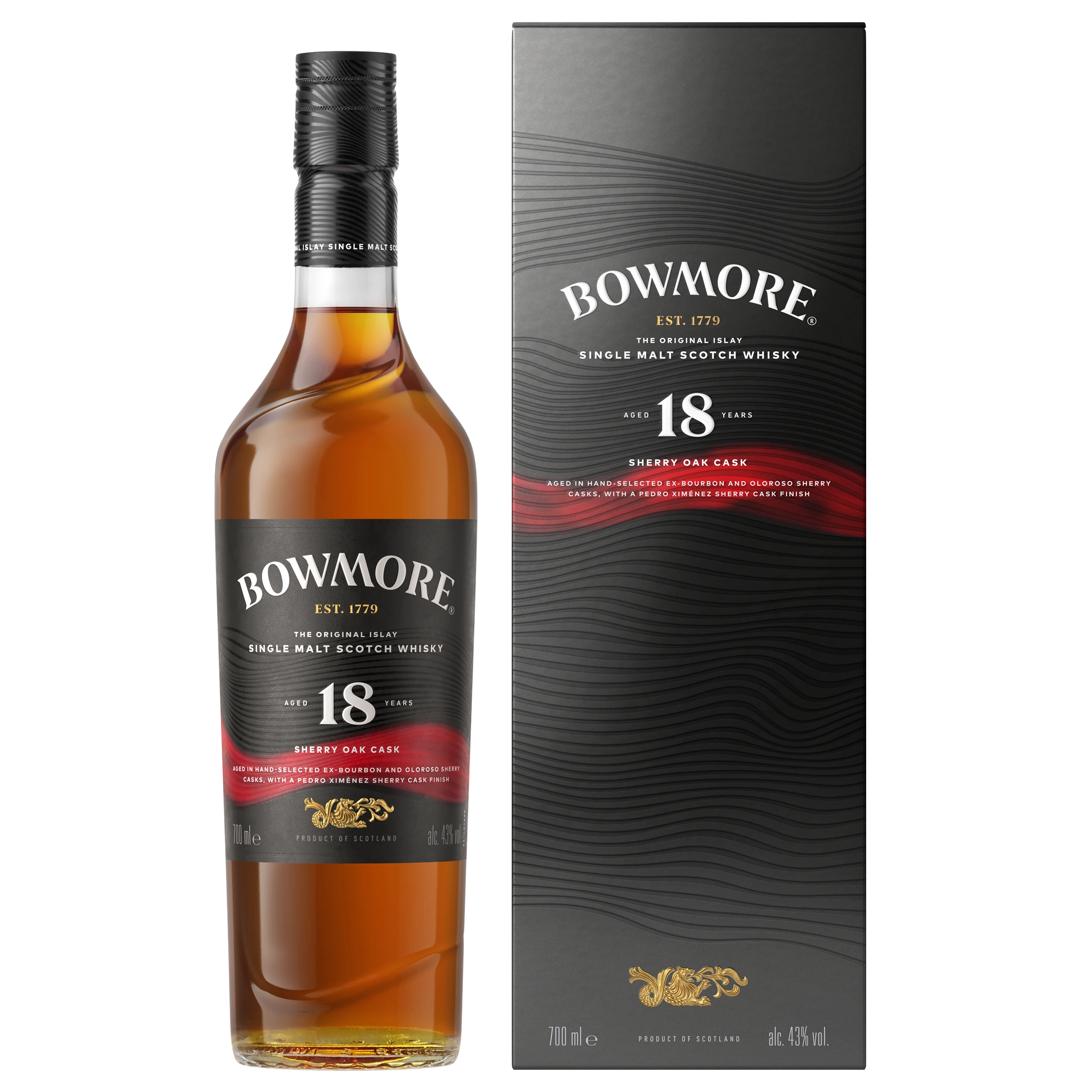 BOWMORE 18YR SHERRY OAK ISLAY SINGLE MALT SCOTCH 700ML
