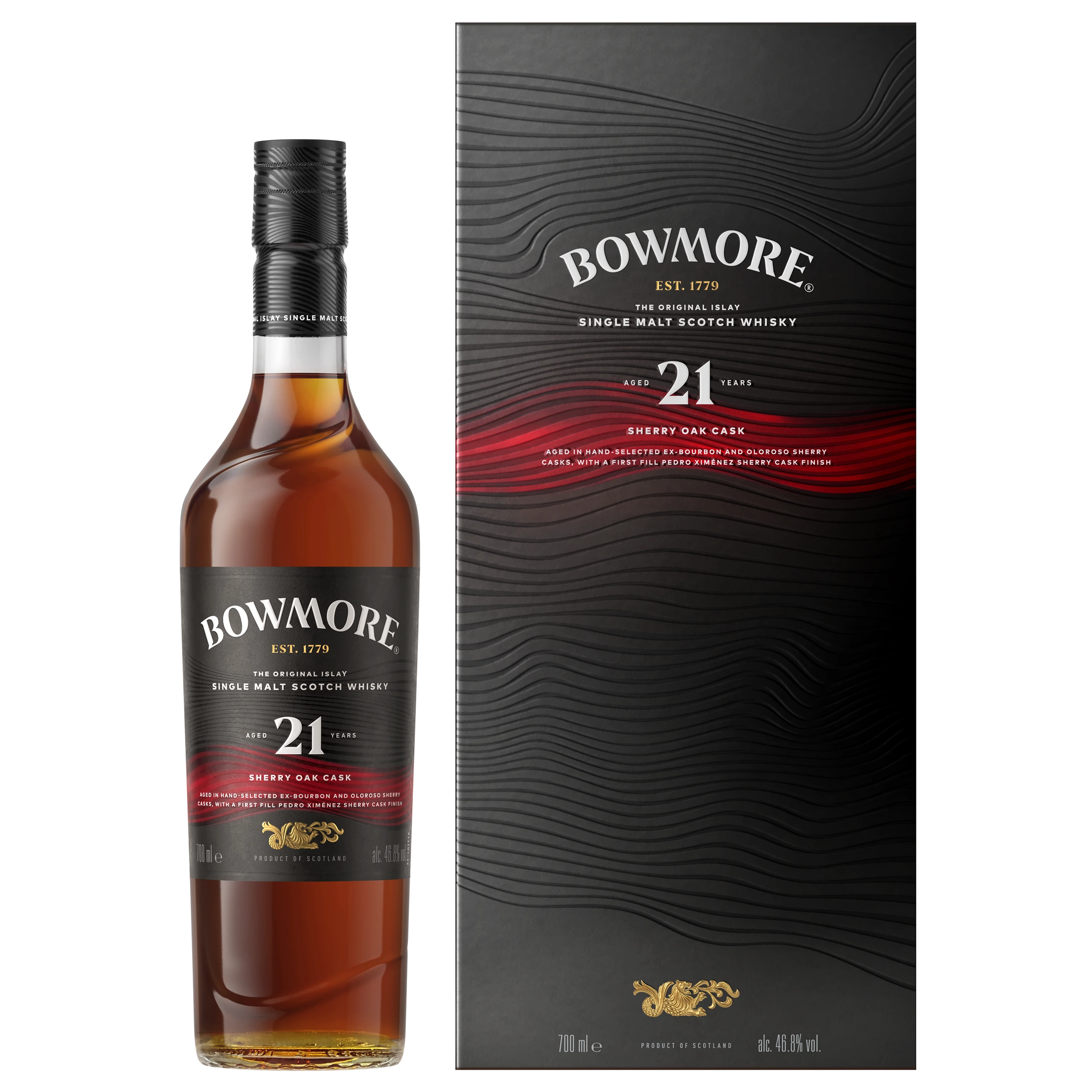 BOWMORE 21YR SHERRY OAK ISLAY SINGLE MALT SCOTCH 700ML