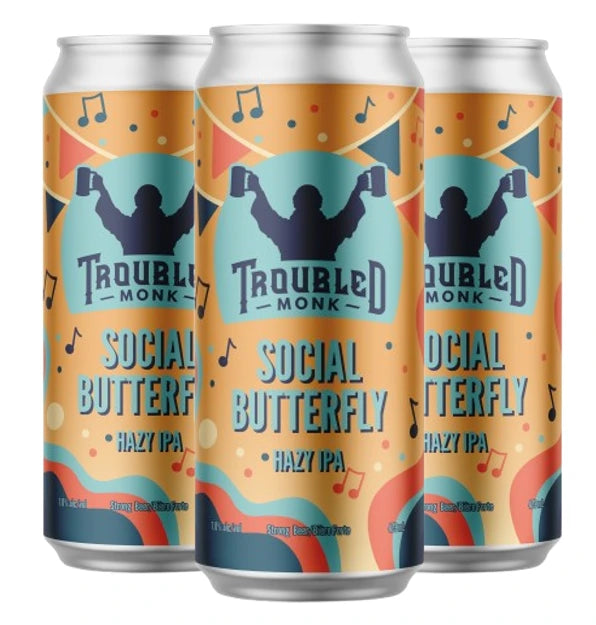 TROUBLED MONK SOCIAL BUTTERFLY HAZY IPA 473ML 4PK CAN