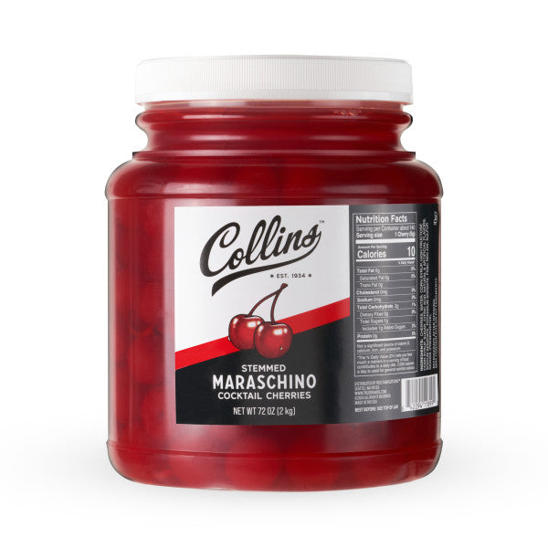 COLLINS STEMMED COCKTAIL CHERRIES 72OZ