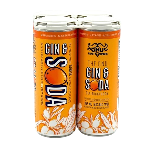GNU GIN & SODA SEA BUCKTHORN 355ML 4PK CAN