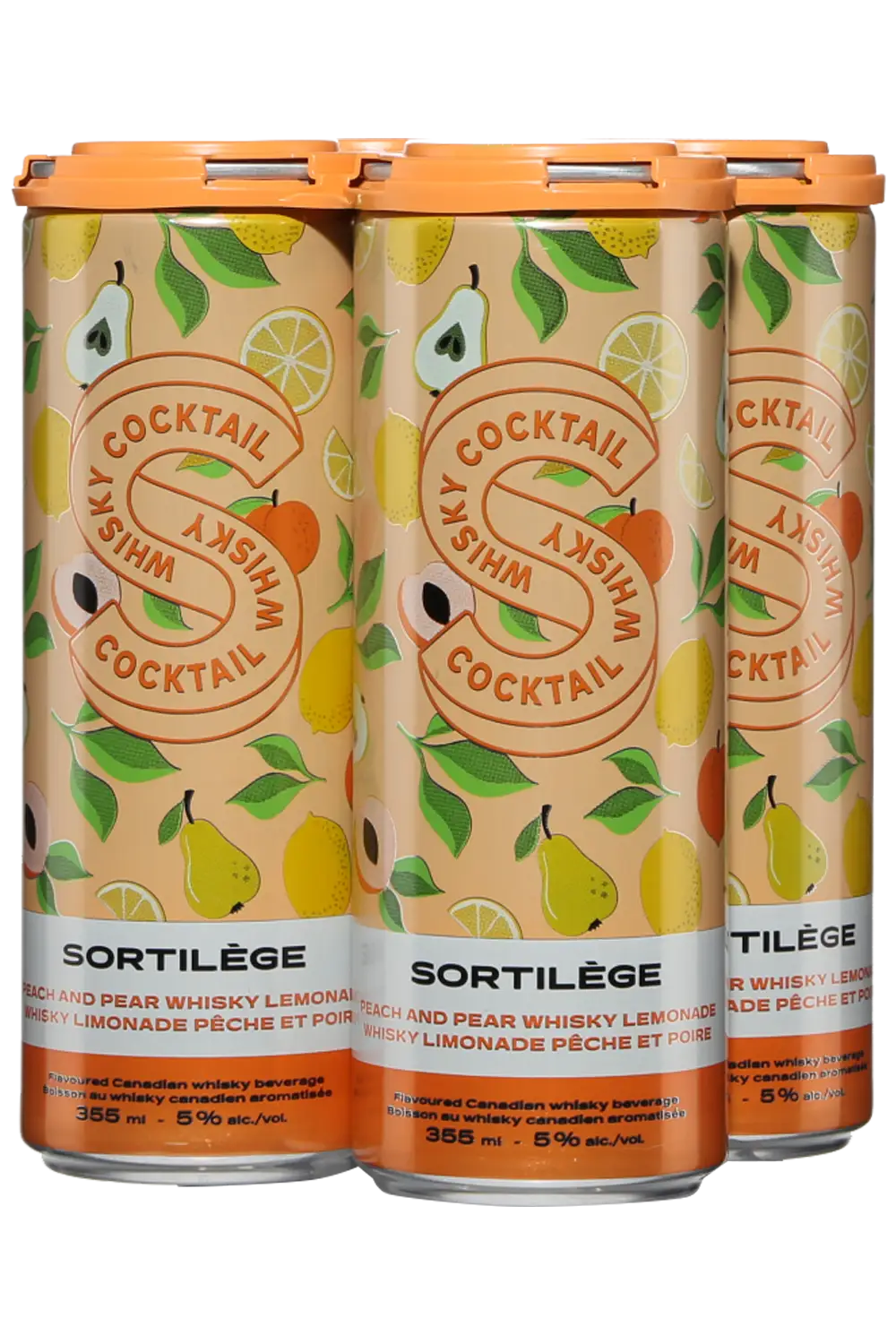 SORTILEGE PEACH & PEAR WHISKY LEMONADE 355ML 4PK CAN
