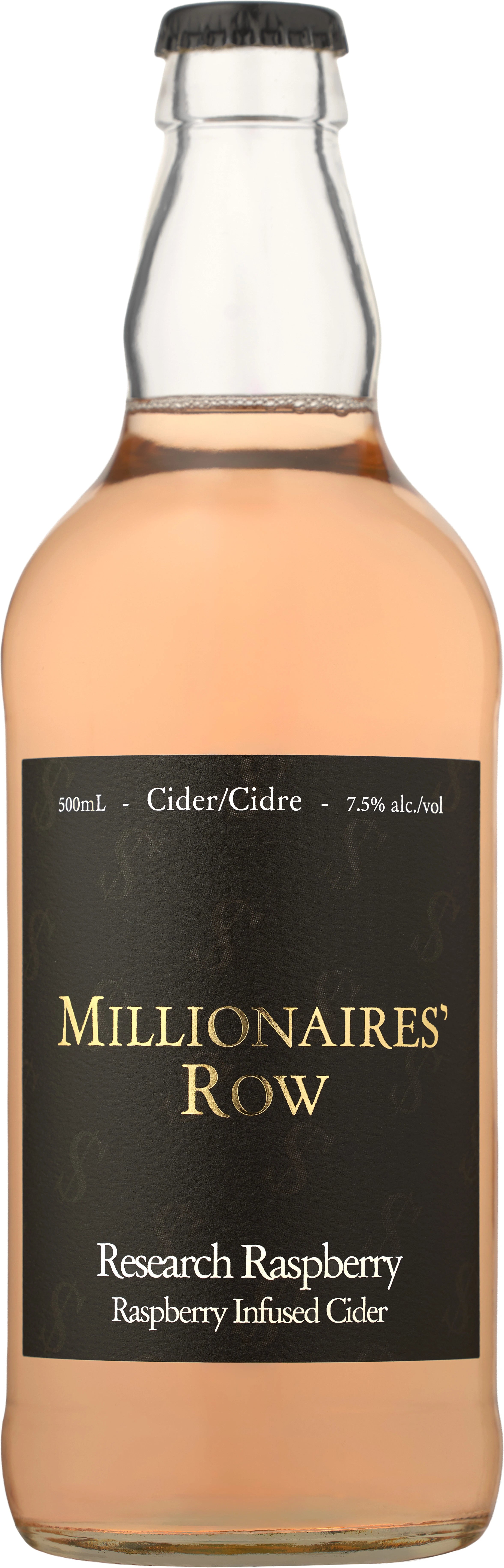 MILLIONAIRES ROW RASPBERRY INFUSED CIDER 500ML BTL