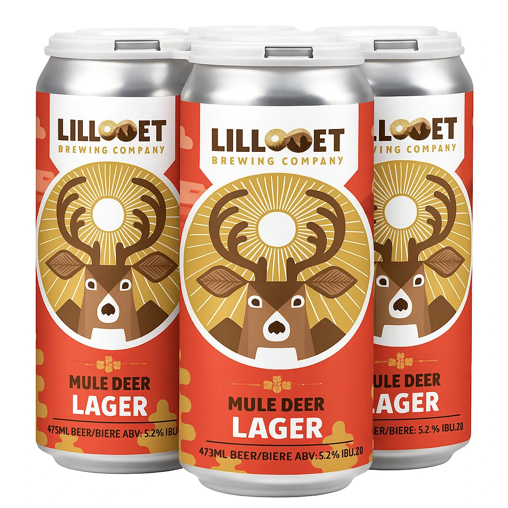 LILLOOET MULE DEER LAGER 473ML 4PK CAN