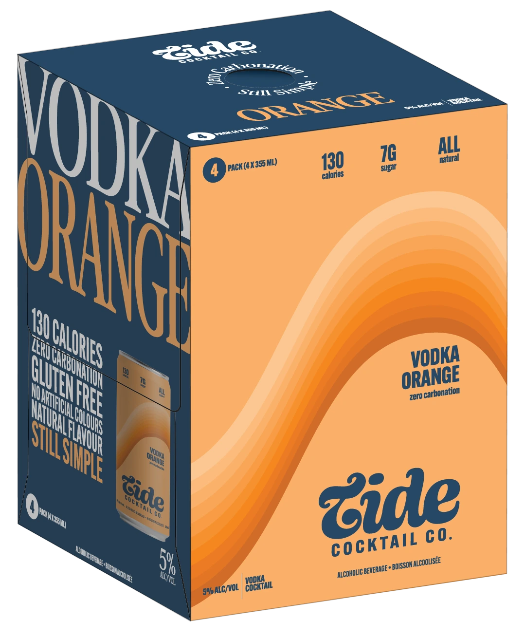 TIDE COCKTAIL VODKA ORANGE 355ML 4PK CAN