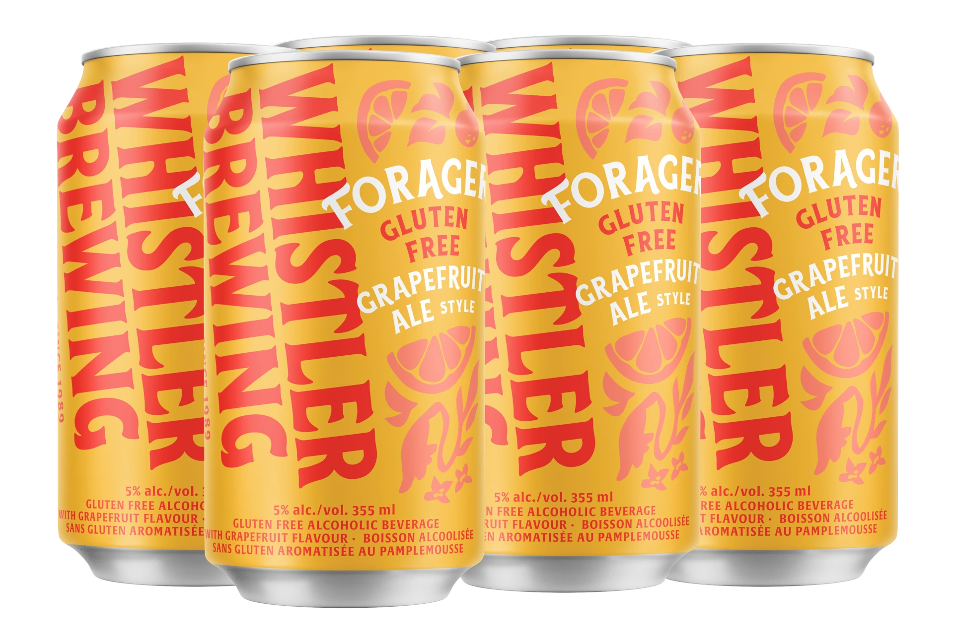 WHISTLER FORAGER GLUTEN FREE GRAPEFRUIT ALE 355ML 6PK CAN