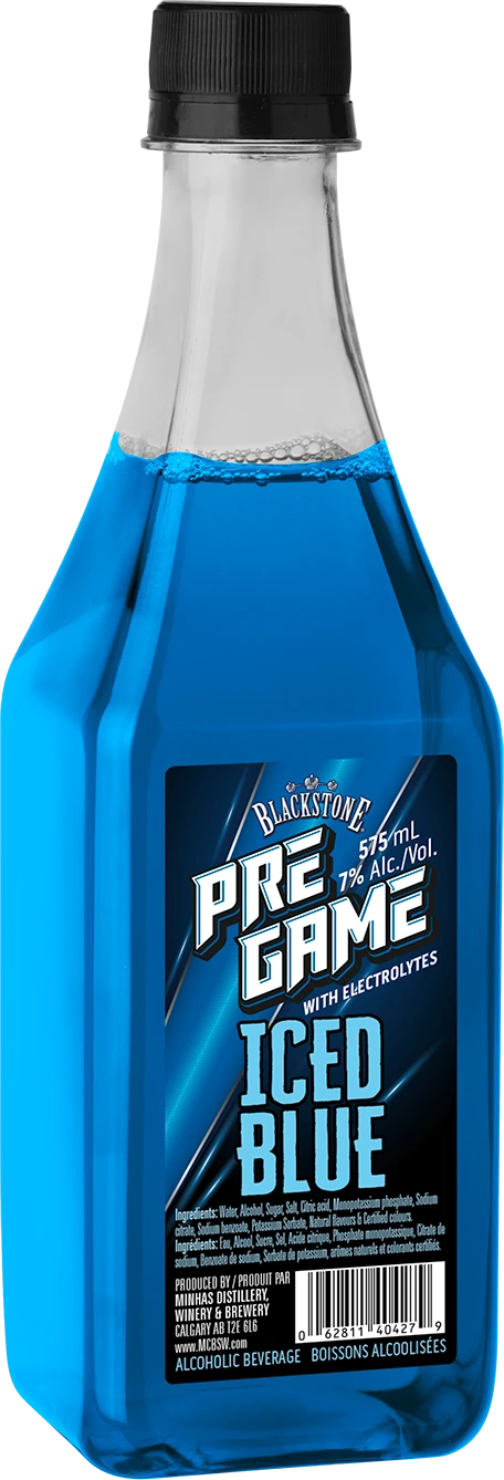 BLACKSTONE PREGAME HARD ICED BLUE 575ML BT