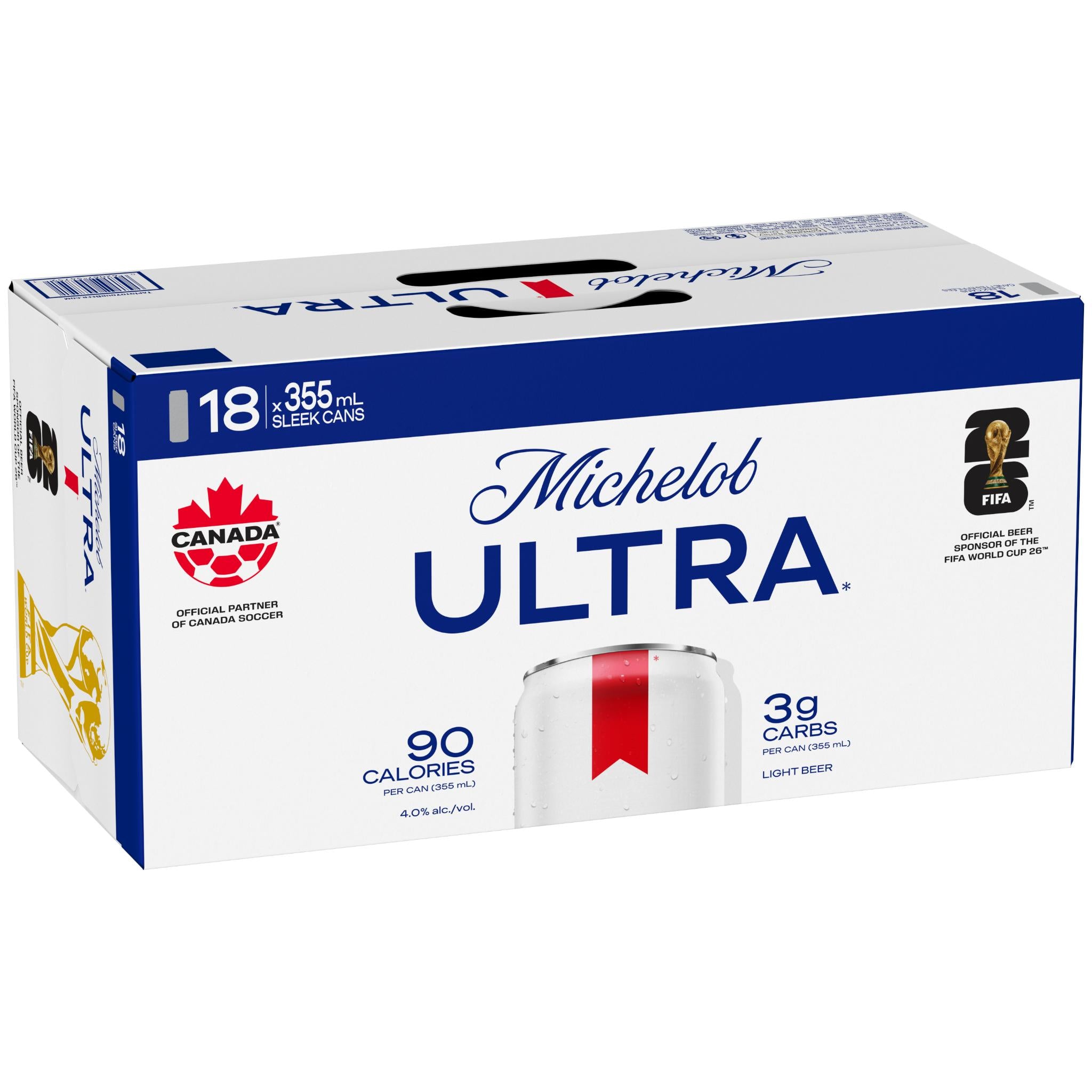 MICHELOB ULTRA LIGHT LAGER 355ML 18PK CAN