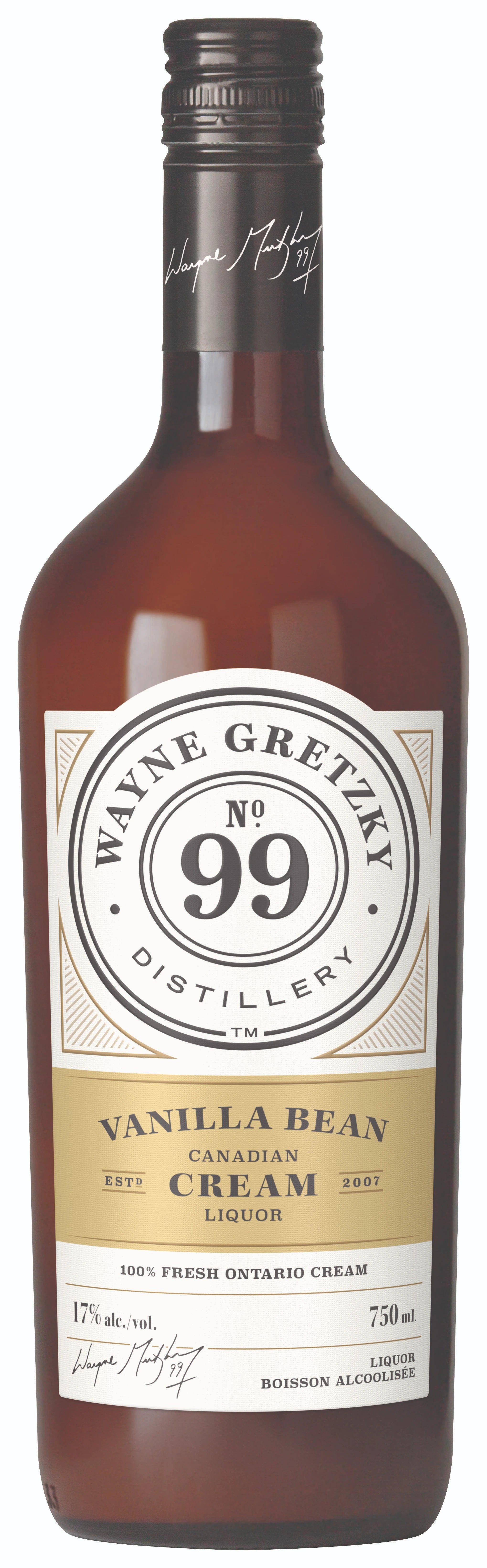 WAYNE GRETZKY VANILLA BEAN CREAM LIQUEUR 750ML