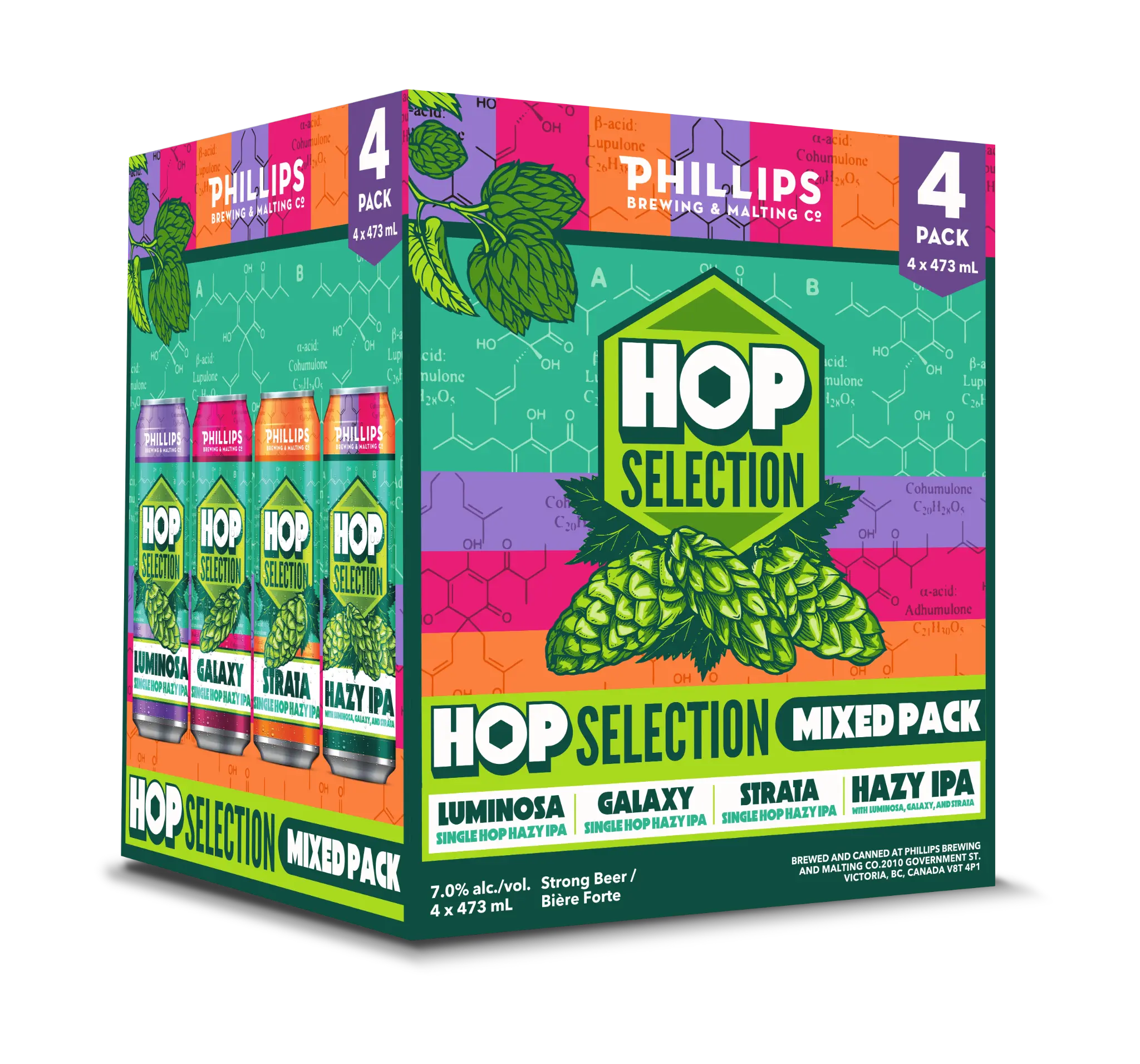 PHILLIPS HOP SELECTION IPA MIX 473ML 4PK CAN