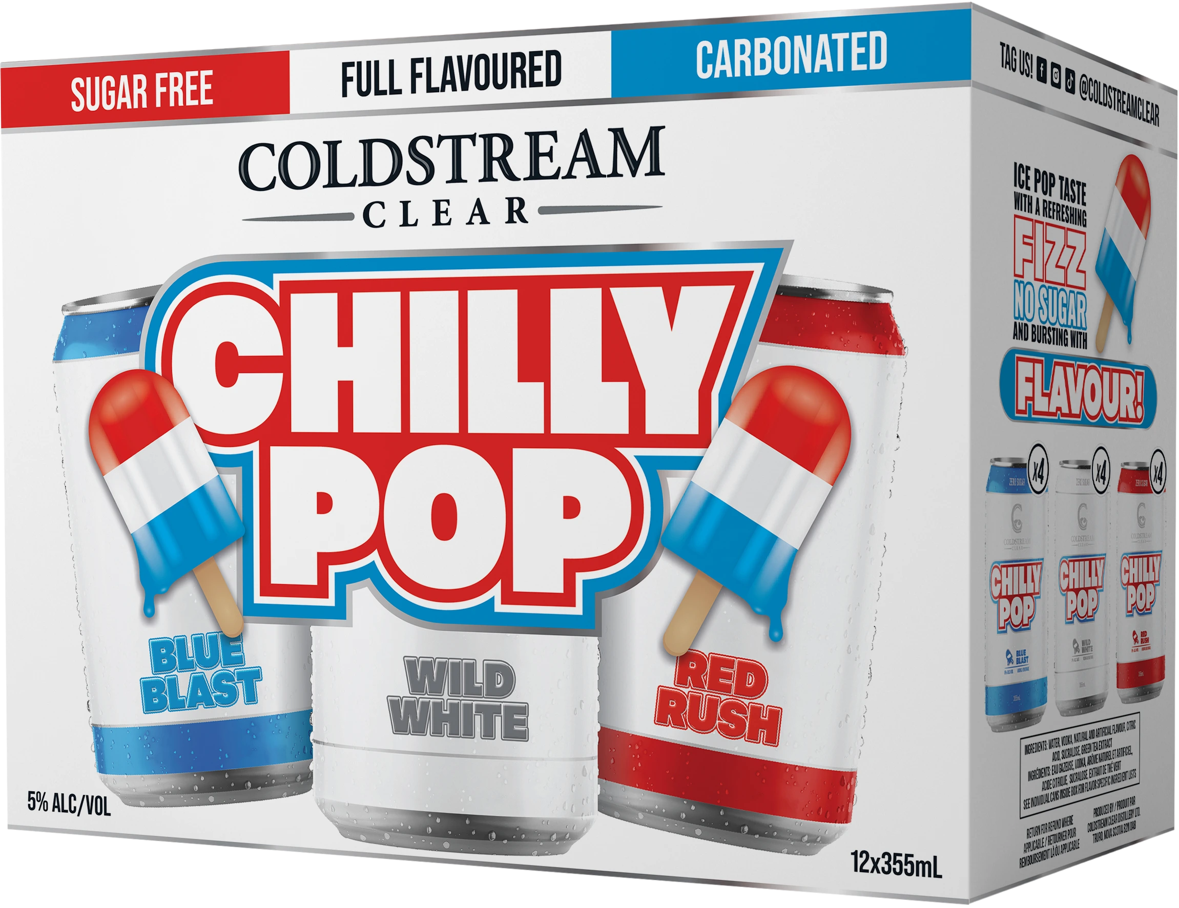 COLDSTREAM CLEAR CHILLY POP 355ML 12PK CAN