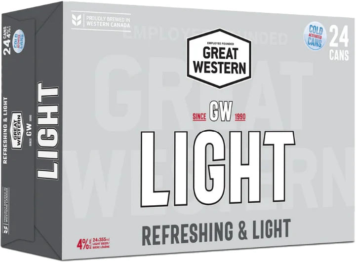 GREAT WESTERN LIGHT 355ML 24PK CAN