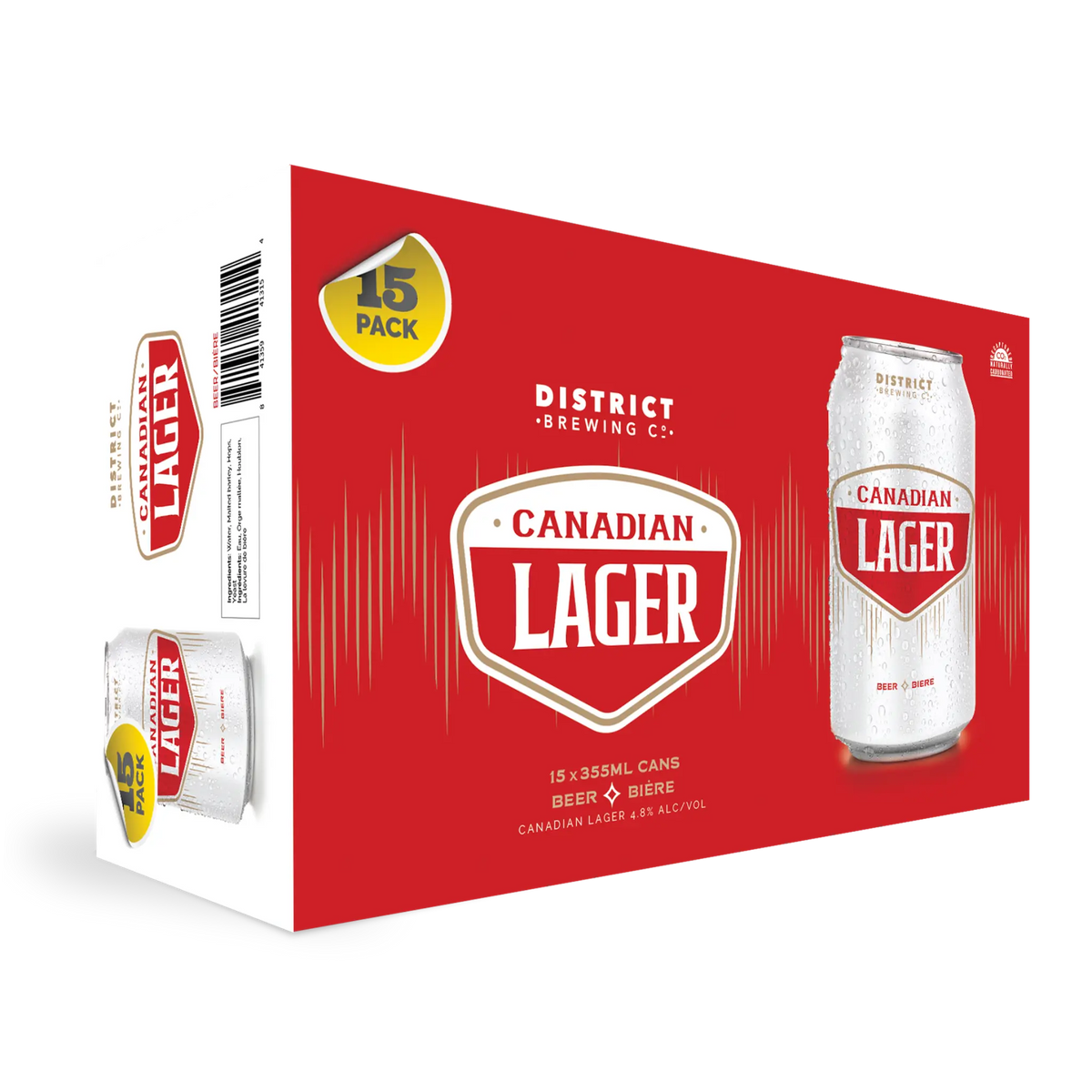 DISTRICT CANADIAN LAGER 355ML 15PK CAN