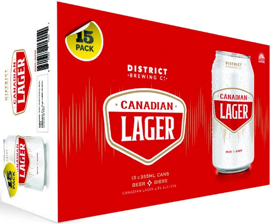 DISTRICT CANADIAN LAGER 355ML 15PK CAN
