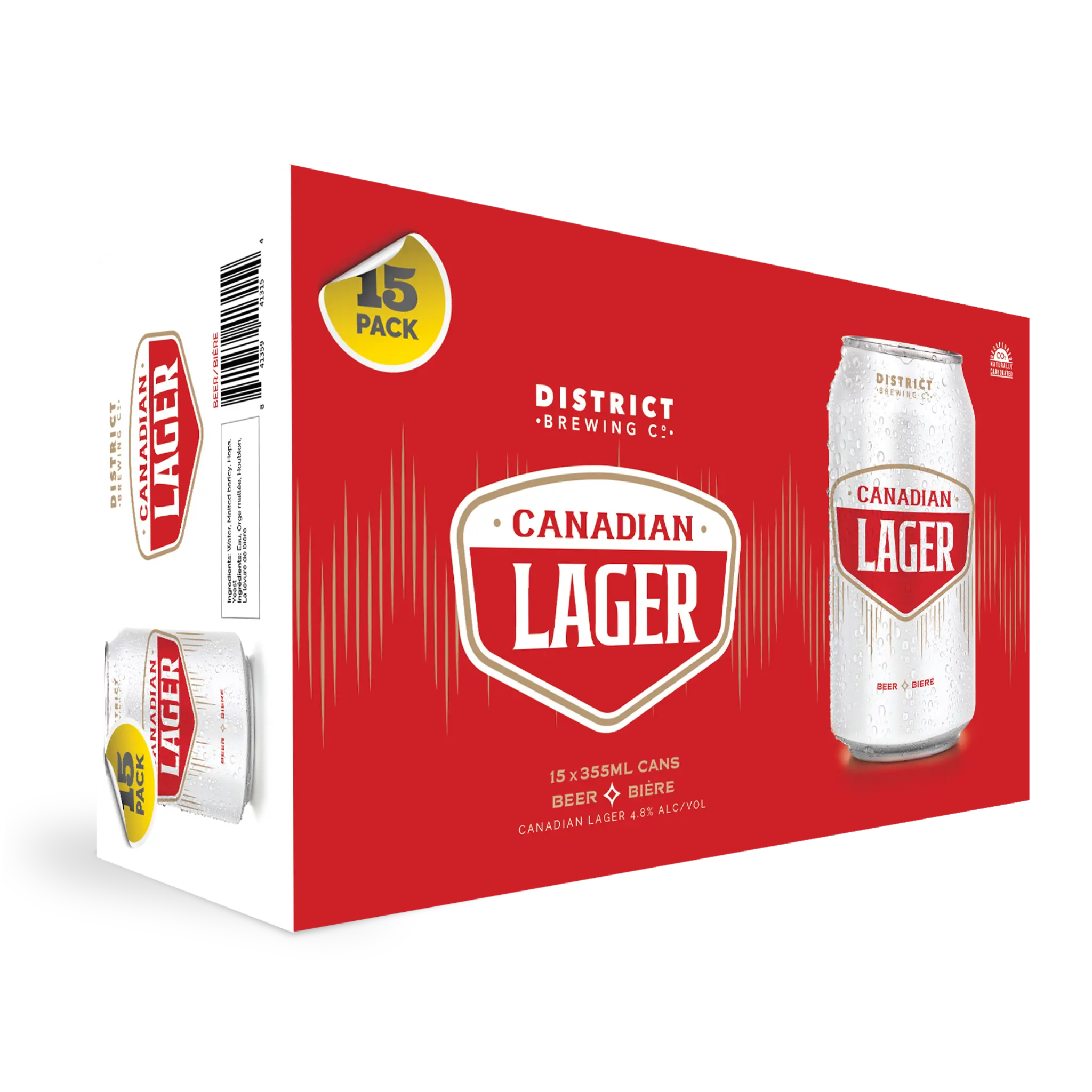DISTRICT CANADIAN LAGER 355ML 15PK CAN