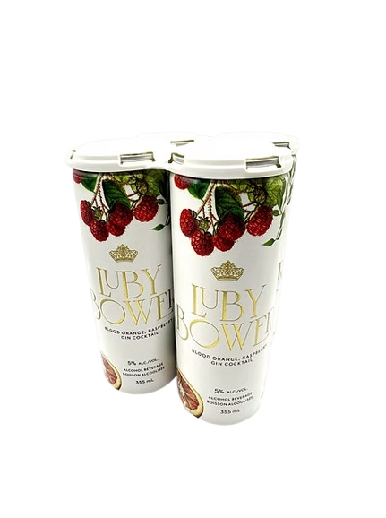 LUBY BOWER BLOOD ORANGE RASPBERRY GIN 355ML 4PK CAN