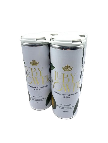 LUBY BOWER BLACKBERRY YUZU LEMON VODKA 355ML 4PK CAN