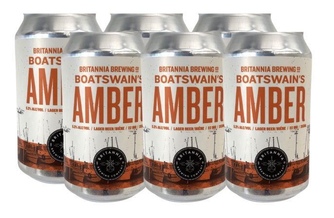 BRITANNIA BOATSWAINS AMBER LAGER 355ML 6PK CAN