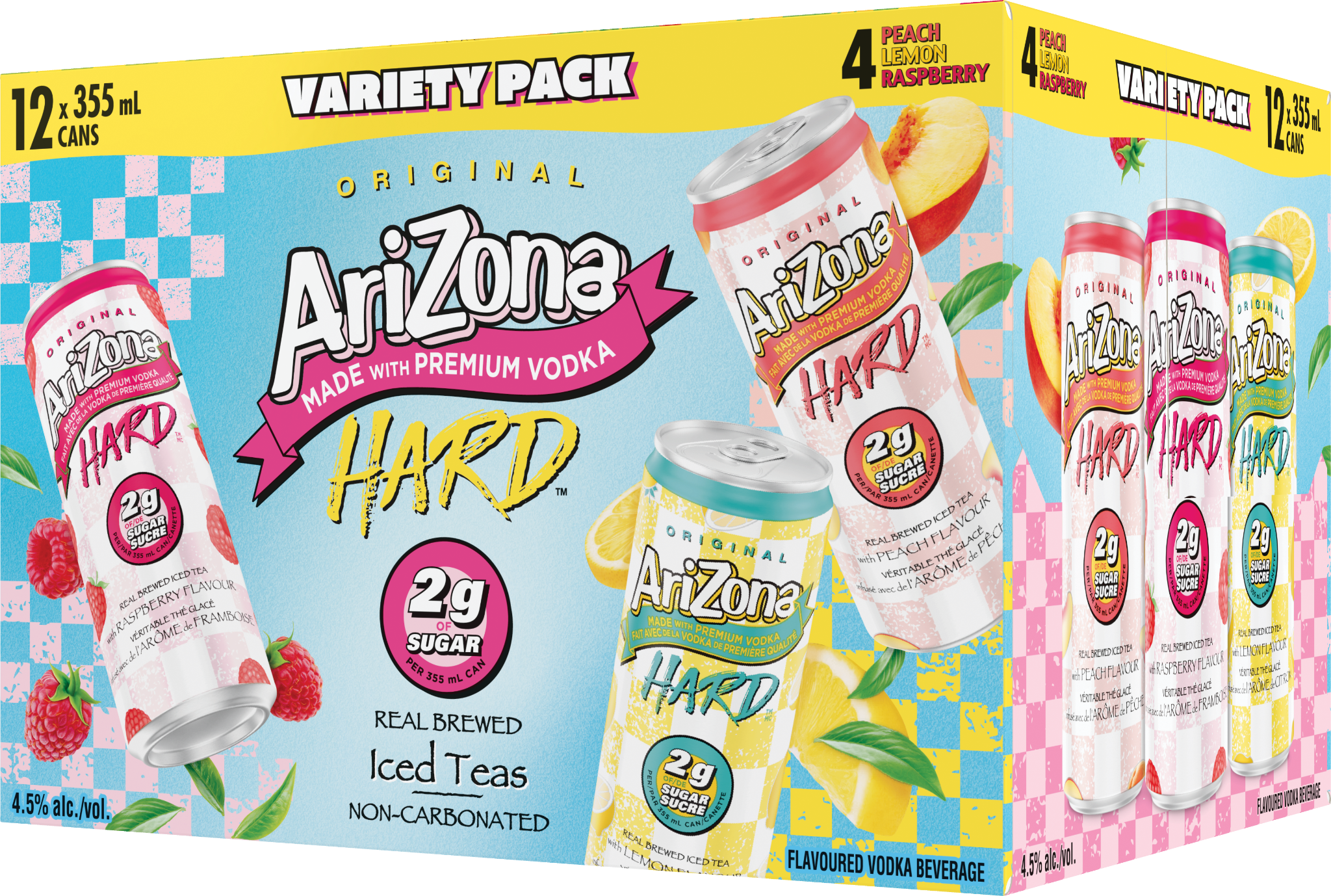 ARIZONA HARD 2G SUGAR ICED TEA MIXER 355ML 12PK CAN