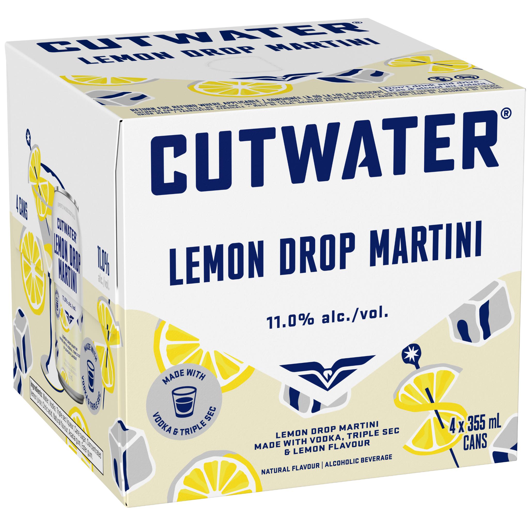 CUTWATER LEMON DROP MARTINI 355ML 4PK CAN