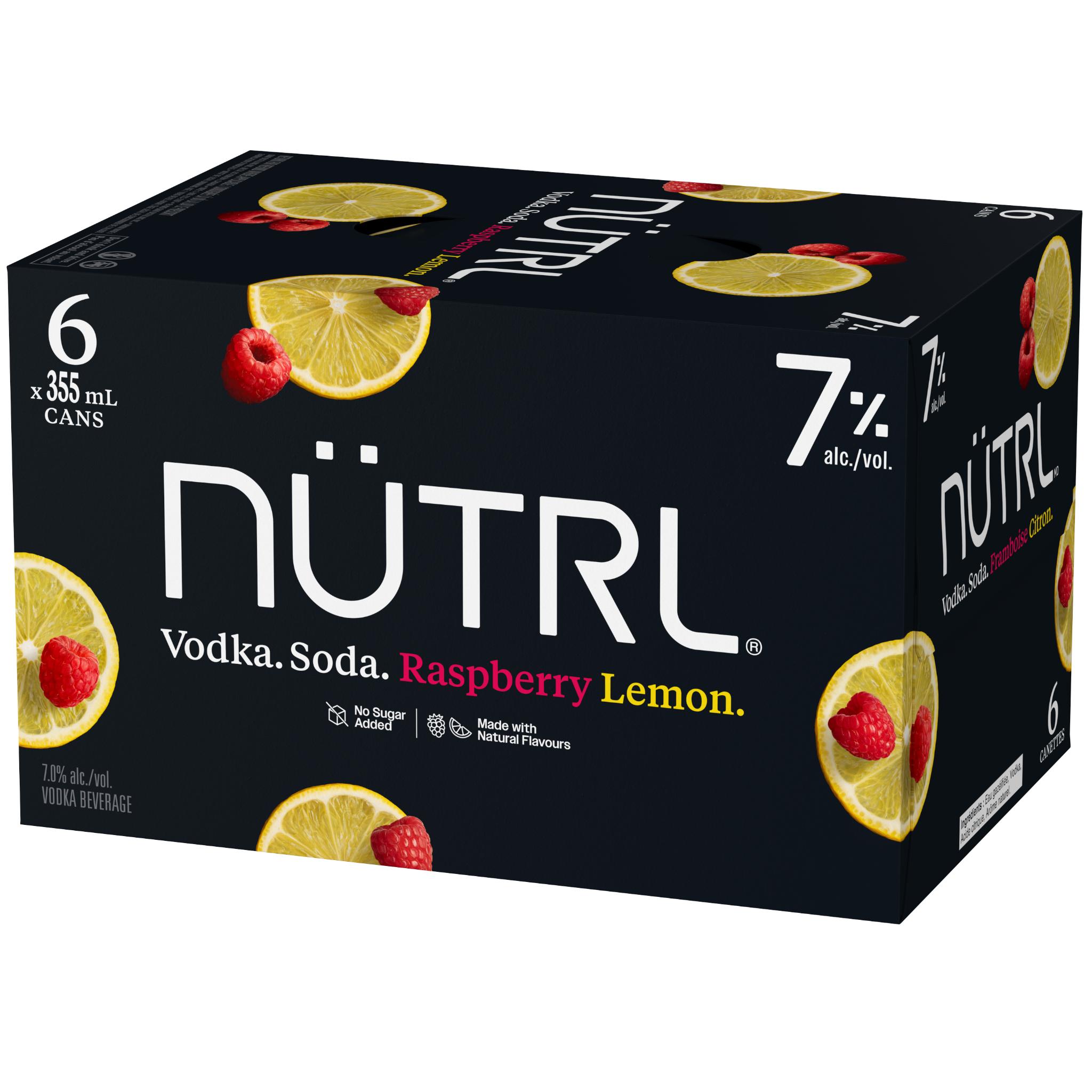 NUTRL VODKA SODA 7% RASPBERRY LEMON 355ML 6PK CAN