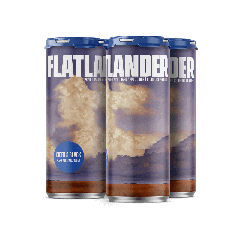 FLATLANDER CIDER & BLACK APPLE CIDER 355ML 4PK CAN