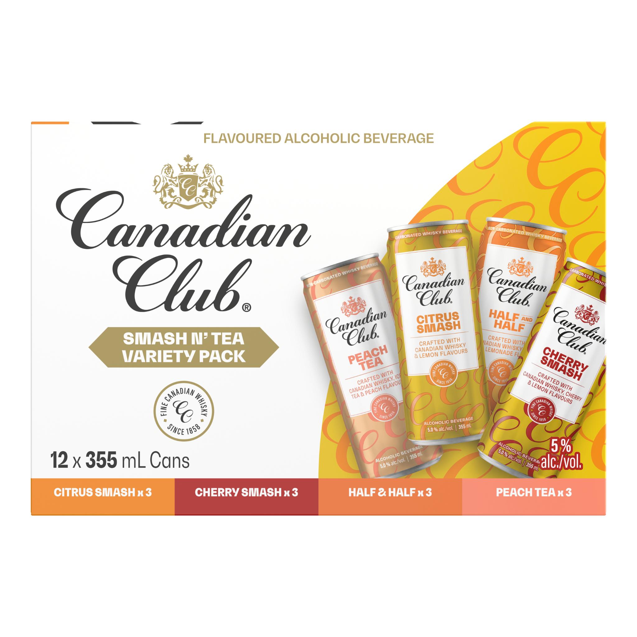 CANADIAN CLUB SMASH N TEA VARIETY PACK 355ML 12PK CAN