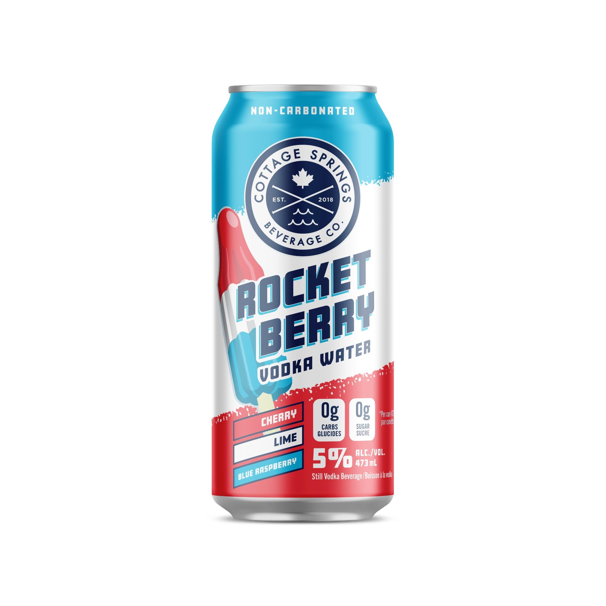 COTTAGE SPRINGS VODKA WATER ROCKET BERRY 473ML CAN