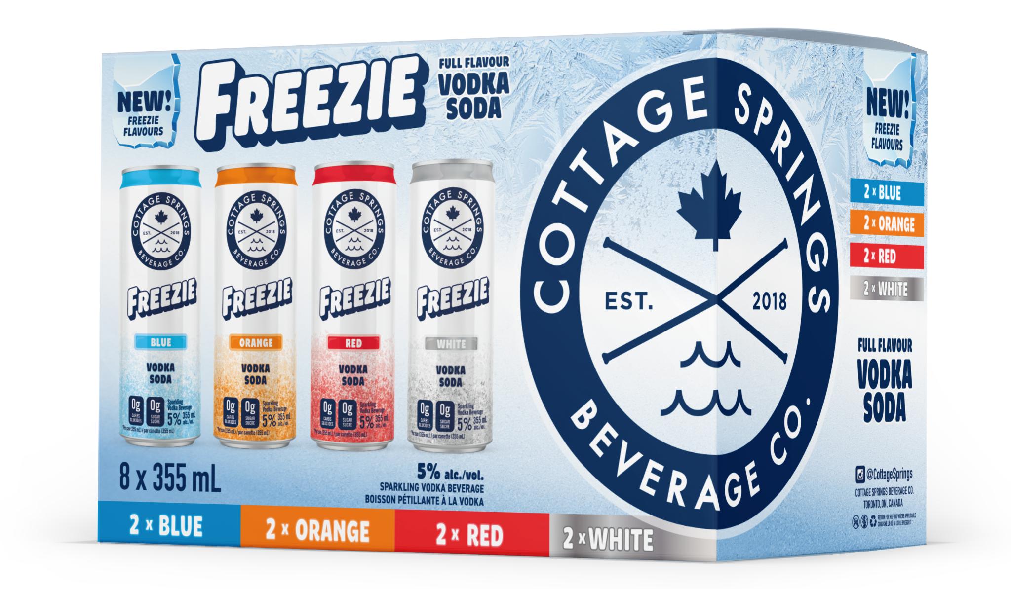 COTTAGE SPRINGS VODKA SODA FREEZIE MIXER 355ML 8PK CAN
