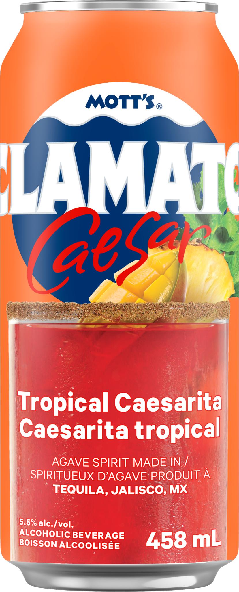 MOTTS CLAMATO CAESAR TROPICAL CAESARITA 458ML CAN @ Kelowna [1071488]