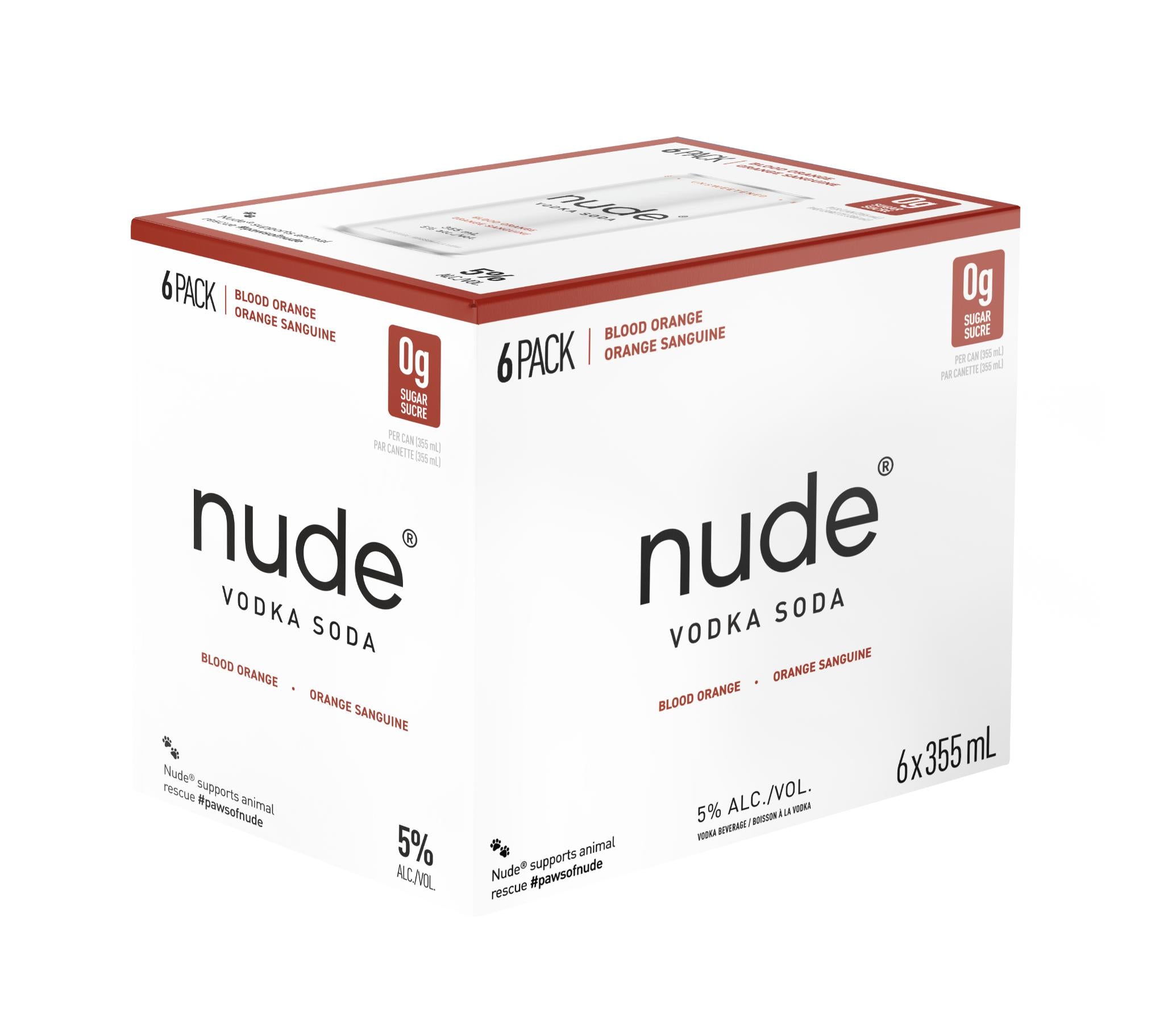 NUDE VODKA SODA BLOOD ORANGE 355ML 6PK CAN
