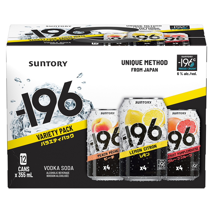 SUNTORY -196 VODKA SODA VARIETY PACK 355ML 12PK CAN