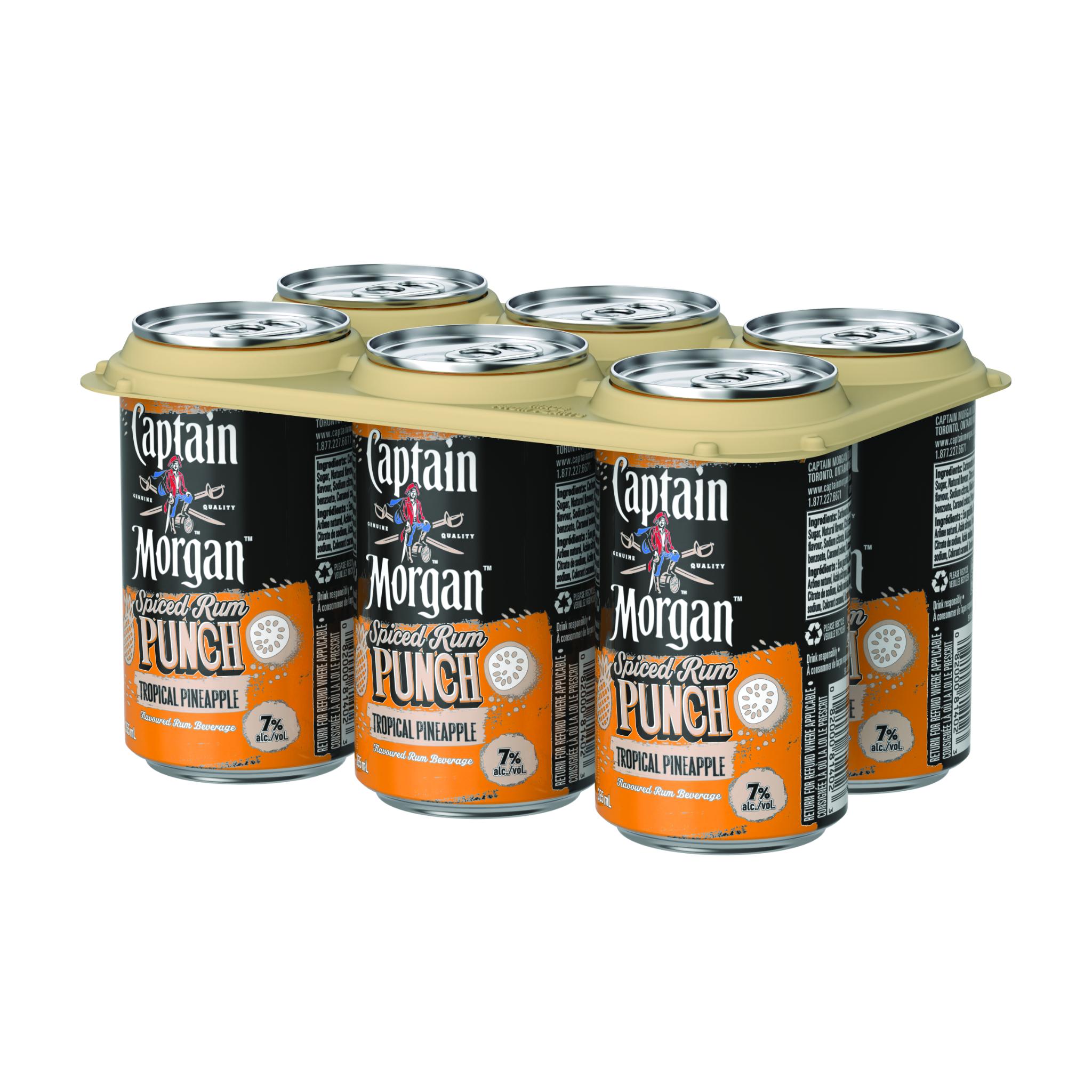 CAPTAIN MORGAN PUNCH TROPICAL PINEAPPLE 355ML 6PK CAN