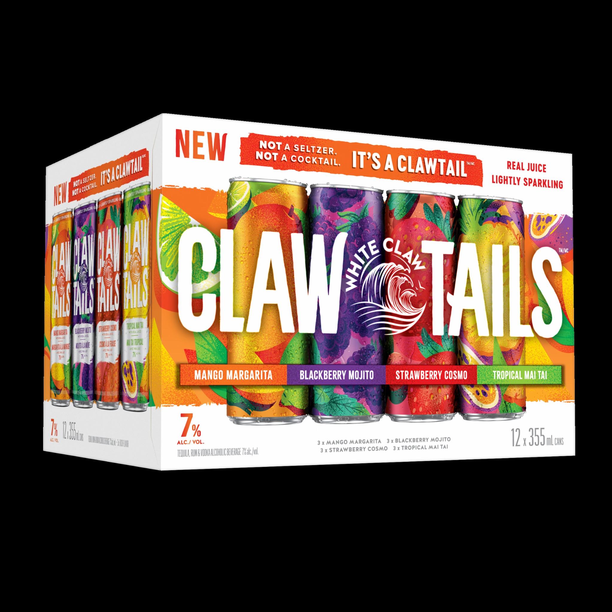 WHITE CLAW CLAWTAILS VARIETY PACK 355ML 12PK CAN