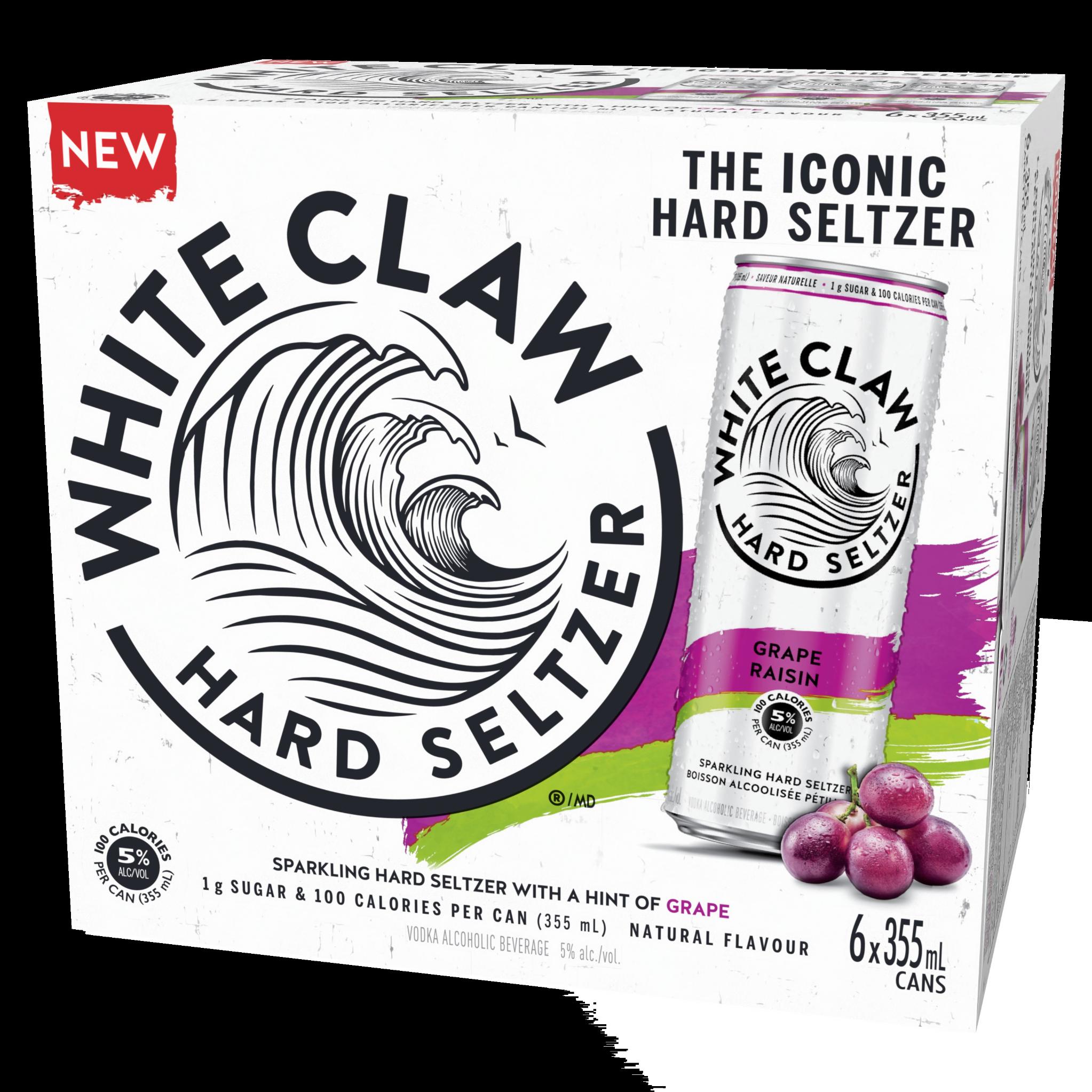 WHITE CLAW HARD SELTZER GRAPE 355ML 6PK CAN