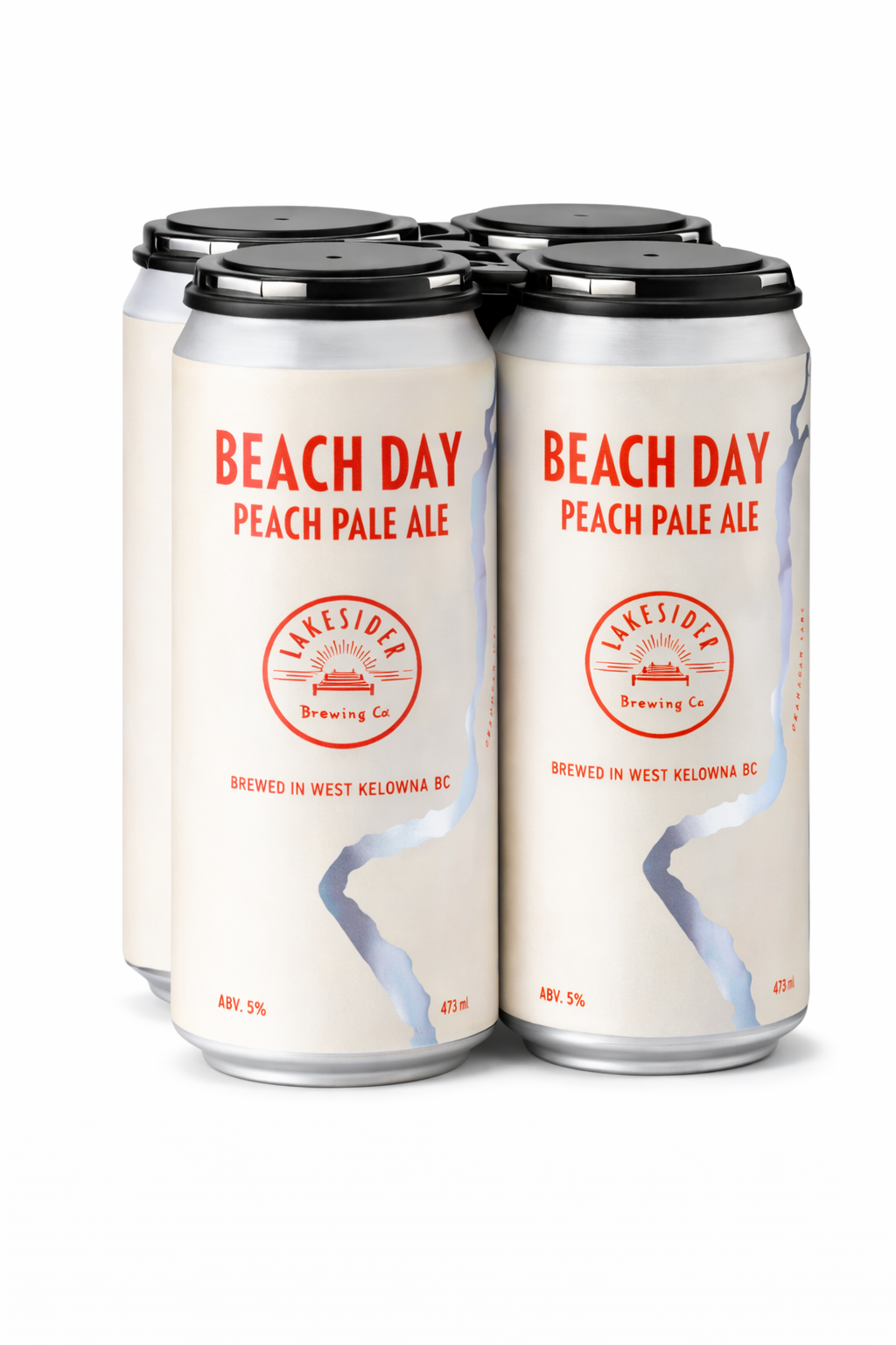 LAKESIDER BEACH DAY PEACH PALE ALE 473ML 4PK CAN