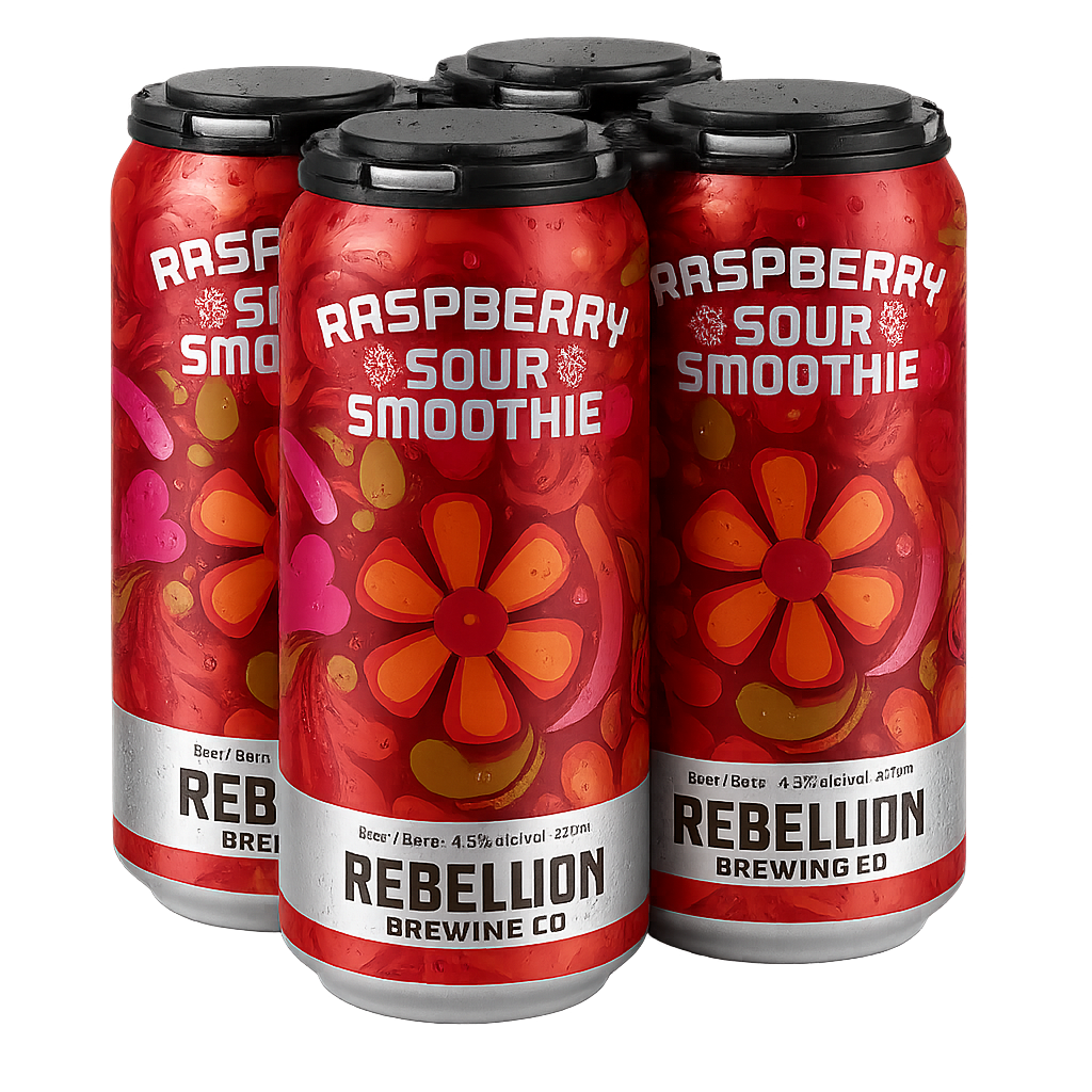 REBELLION RASPBERRY SOUR SMOOTHIE 473ML 4PK CAN