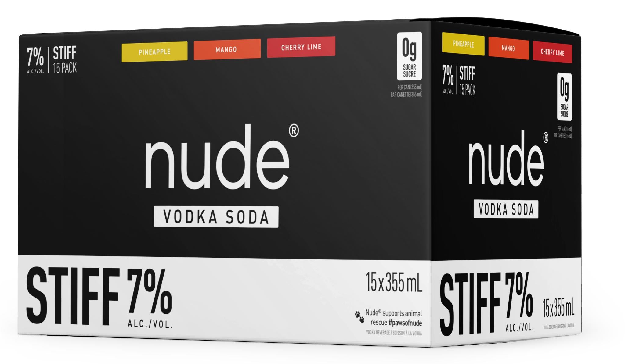 NUDE VODKA SODA STIFF 7% MIXER 355ML 15PK CAN