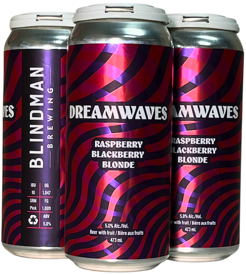 BLINDMAN DREAMWAVES RASPBERRY & BLACKBERRY 473ML 4PK CAN