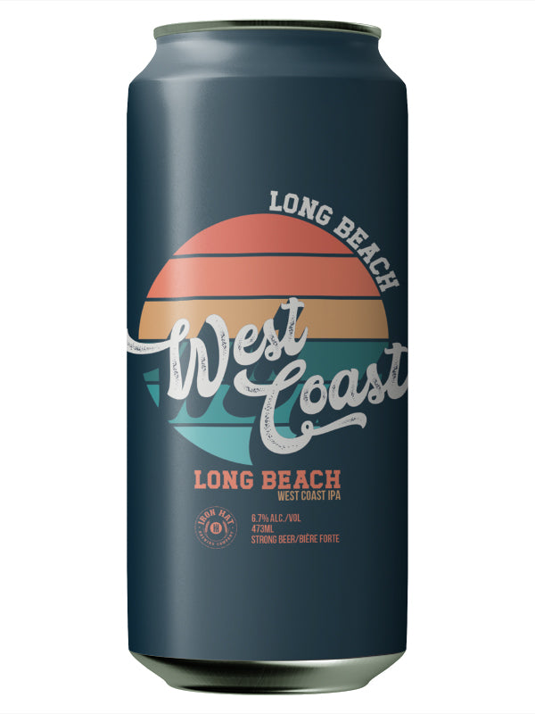 IRON HAT LONG BEACH WEST COAST IPA 473ML 4PK CAN
