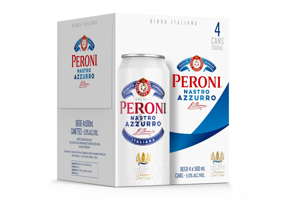 PERONI NASTRO AZZURRO 500ML 4PK CAN @ Deerfoot Meadows [1074899]