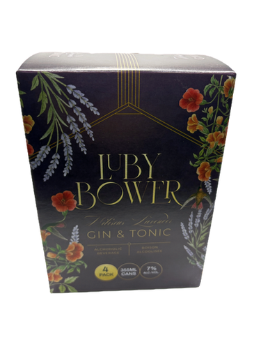 LUBY BOWER HIBISCUS LAVENDER GIN & TONIC 355ML 4PK CAN @ Saskatoon [1075497]