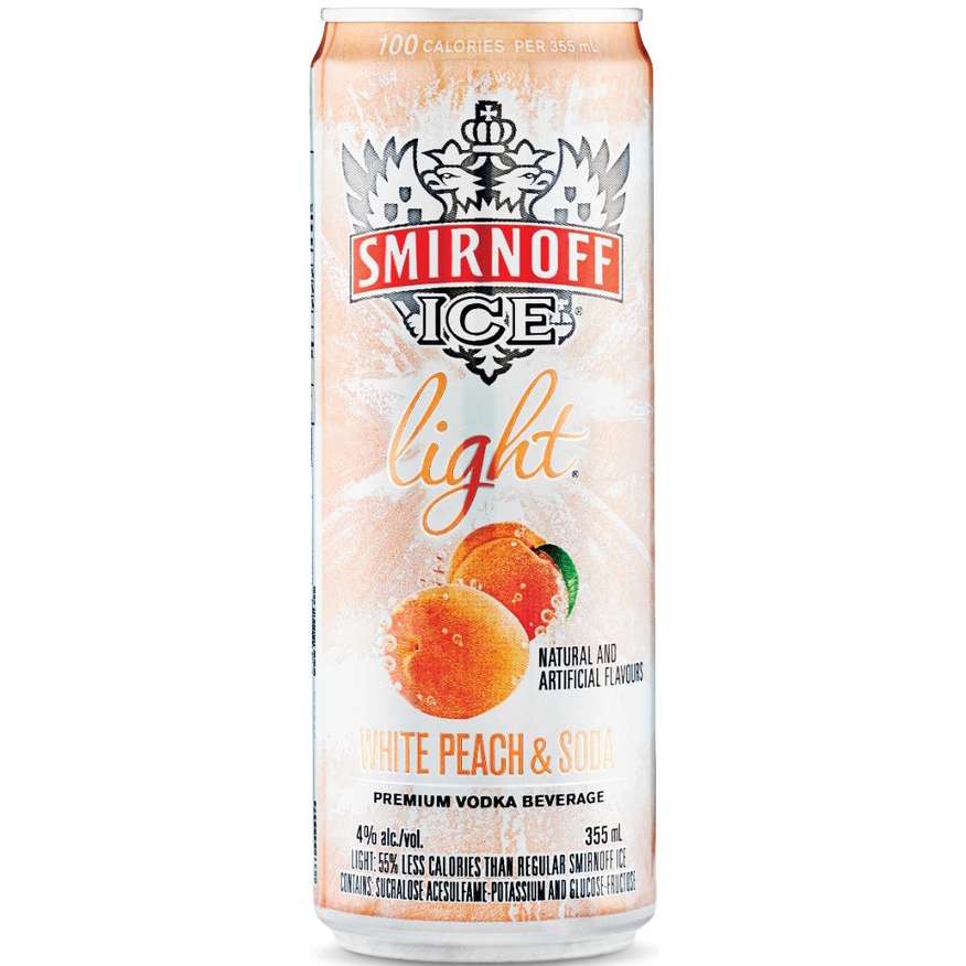 SMIRNOFF ICE LIGHT PEACH SODA 355ML 4PK CAN @ Windermere [1002408]