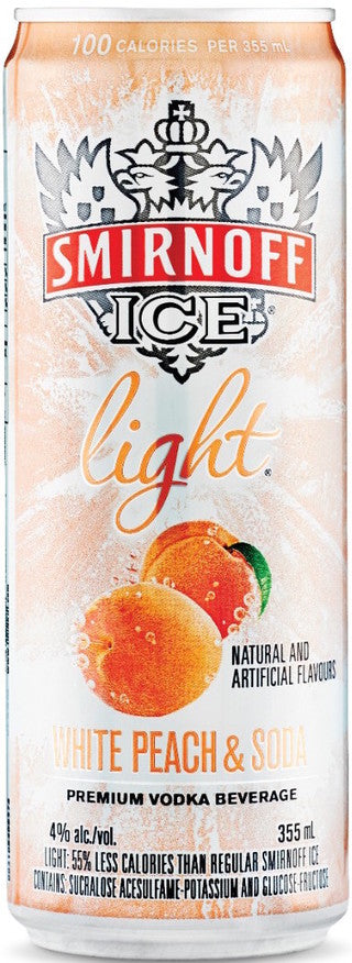 SMIRNOFF ICE LIGHT PEACH SODA 355ML 4PK CAN @ Signal Hill [1002408]