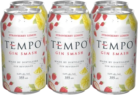 TEMPO GIN SMASH STRAWBERRY LEMON 355ML 6PK CAN @ Deerfoot City [1025481]